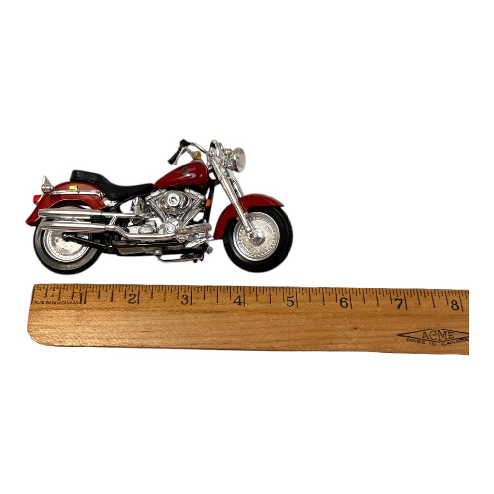 Maisto Harley-Davidson Diecast Motorcycle Red Black 1:18 Fat Boy c 1998 - Picture 7 of 7